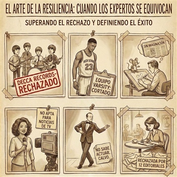 Seis ejemplos de rechazo antes del éxito: músicos, atleta, dibujante, presentadora, actor, escritora