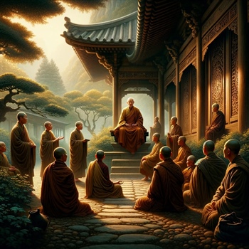 Monjes meditando