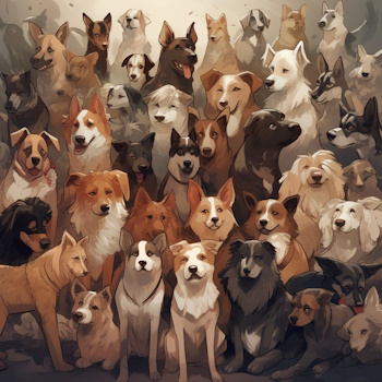 Multitud de perros reunidos, como fantasmas caninos