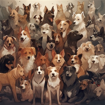 Multitud de perros reunidos, como fantasmas caninos