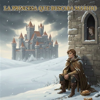 Joven pretendiente esperando bajo la nieve