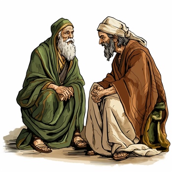 Dos filósofos antiguos dialogando