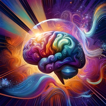 Cerebro vibrante y colorido