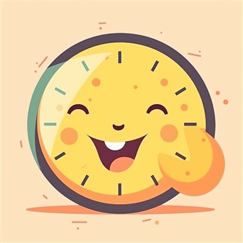 Reloj sonriente que simboliza la hora más feliz