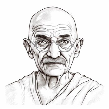 Dibujo de Gandhi