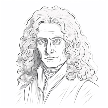 Dibujo de Isaac Newton