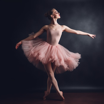 Bailarina en pose de ballet muestra flexibilidad