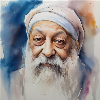 Ilustración de Osho con mirada serena