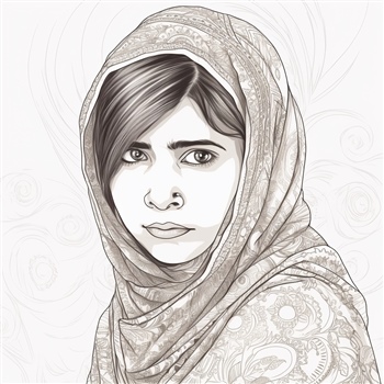 Dibujo de Malala Yousafzai